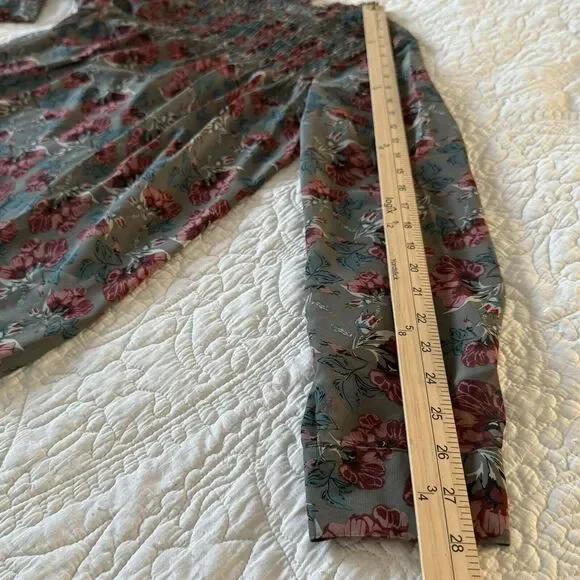 Dark Floral Victorian Top Small Whimsigoth Regency Blouse Career Dark Floral - Picture 8 of 9